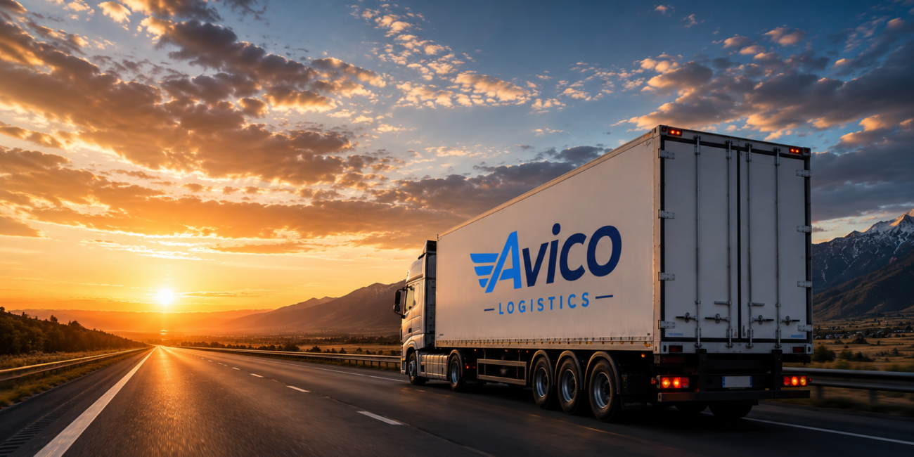 Avico Logistics trailer connected to a global ground distribution network.