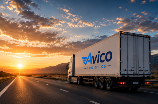Avico Logistics trailer connected to a global ground distribution network.