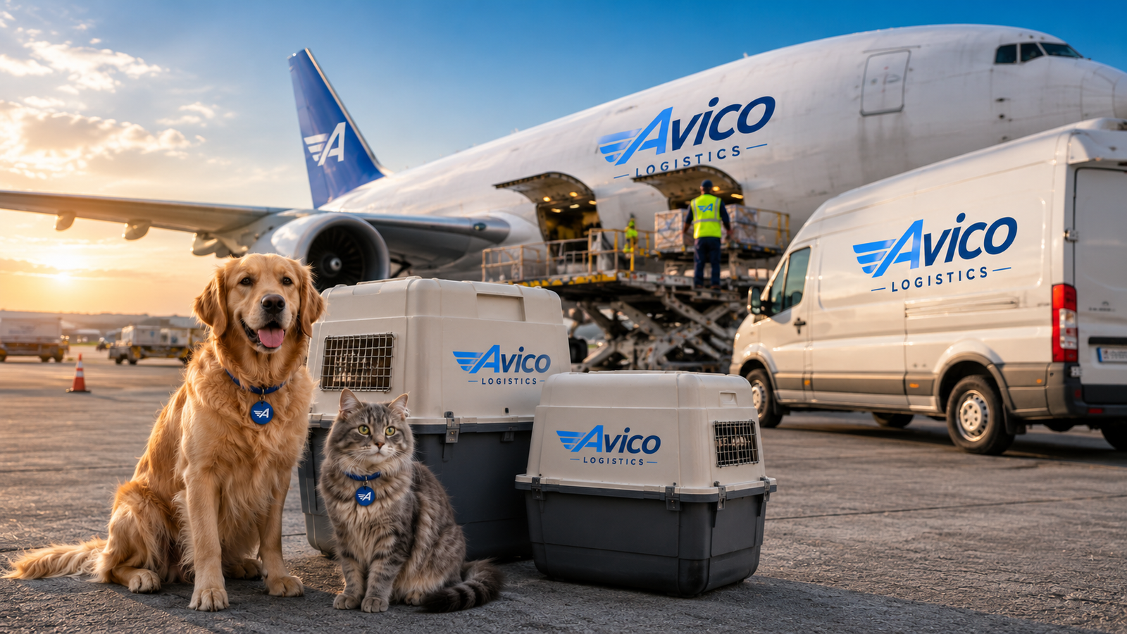 Pet travel logistics and international animal transportation services by Avico Logistics.